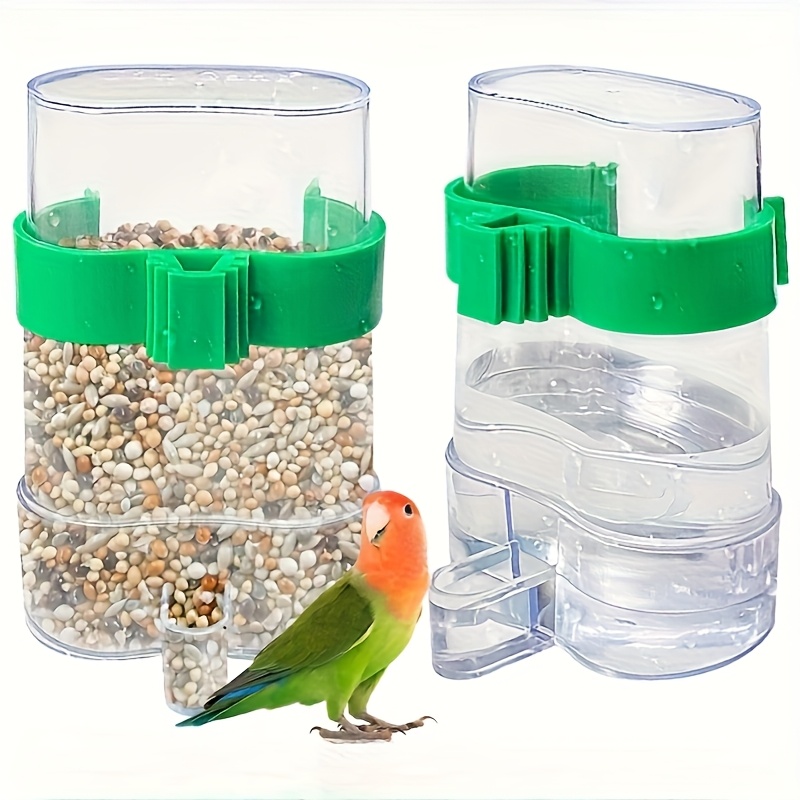 2pcs, Pet Bird Parrot Feeders, Water Feeders, Birdcage Additions, Bird Feeder Slots, Perfect For Bird Enthusiasts, Without Battery