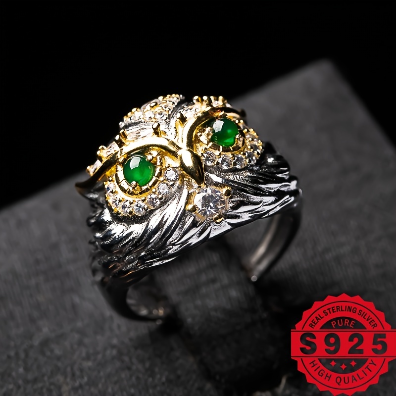 925 Silver Inlaid Natural Stone DIY Ring