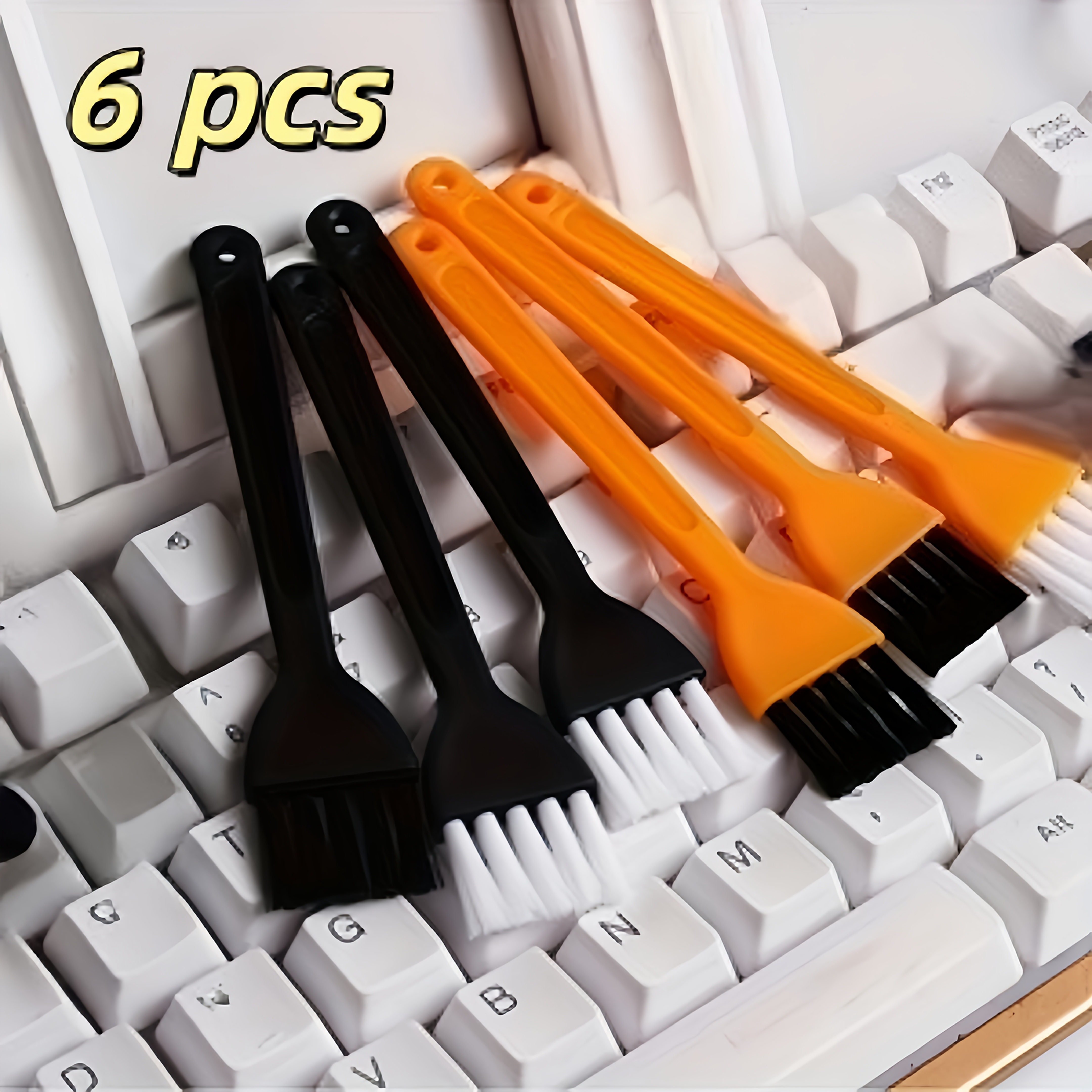 TEMU 6pcs Computer Cleaning Brush Set - Multifunctional Portable Brushes, Suitable For Keyboards, Laptops, And Electronic Equipment Maintenance