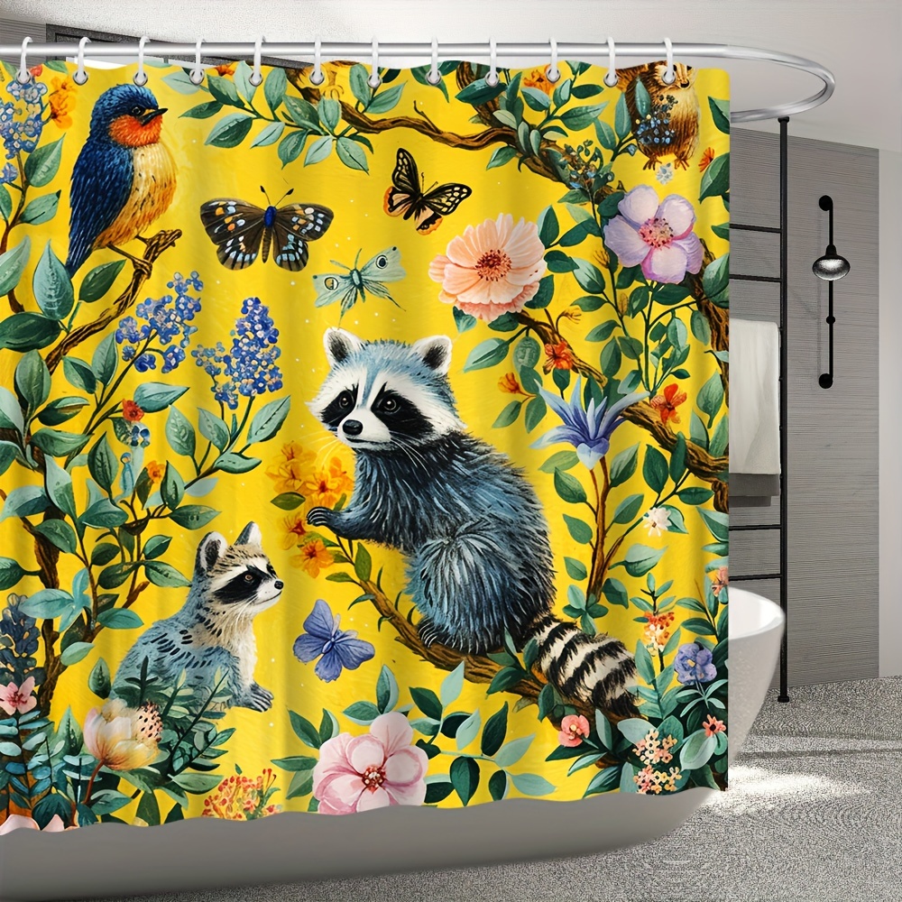 シャワーカーテン 150cm丈 薄緑のバラの花 バスカーテン3D