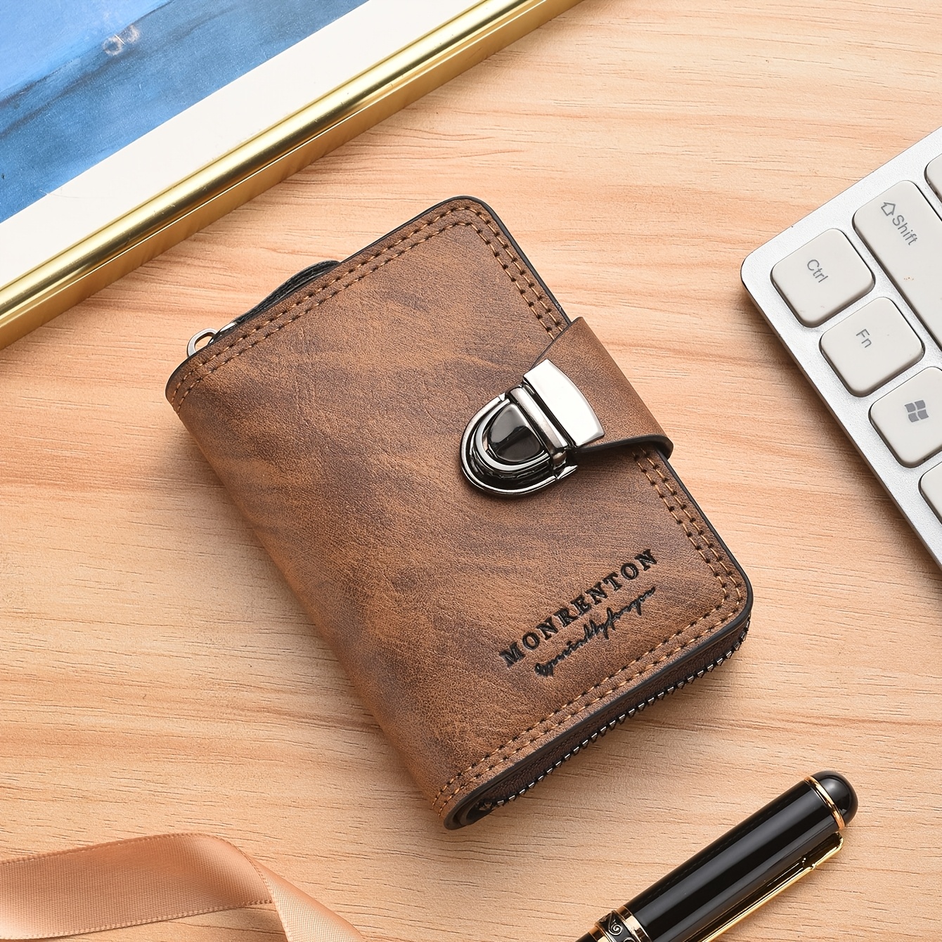 Image of New Style Women's Accordion Zip-around Card Holder, Large Capacity License Holder, Multifunctional Bank Card Wallet