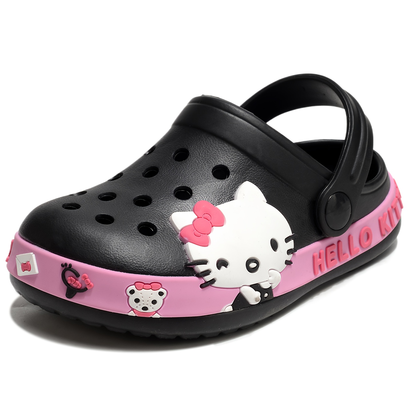 TEMU For Hello Kitty Clogs Slip-on Water Shoes For Girls, Lightweight, Breathable, Soft And Comfortable Outdoor Footwear For Summer