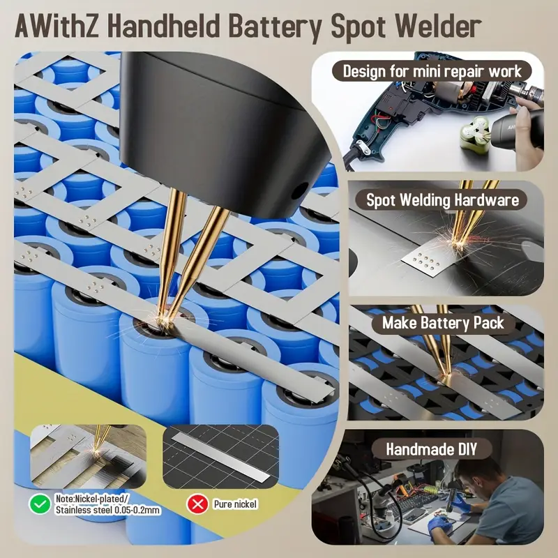 Mini Saldatrice A Punti Portatile 6.5-16V - Scheda Controllo Per Batterie Al Litio Con 6 Livelli - Foto 3