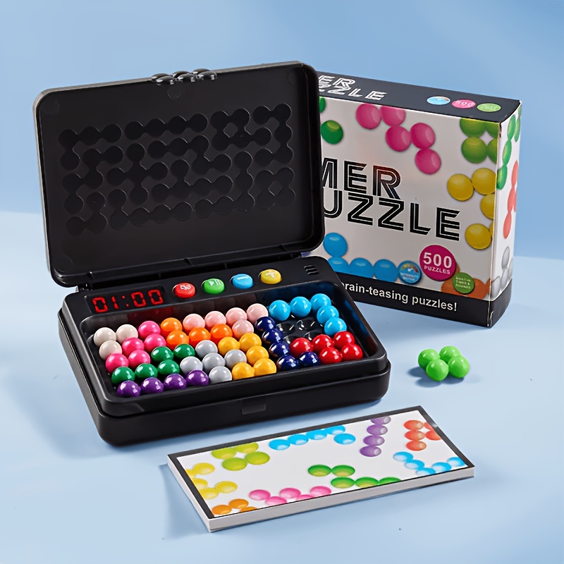 TEMU Jeu de Puzzle 3D Niveau 500 avec Minuterie - Portable pour Enfants, Adolescents - Jouet Éducatif pour Voyage, École, Maison - Améliore les