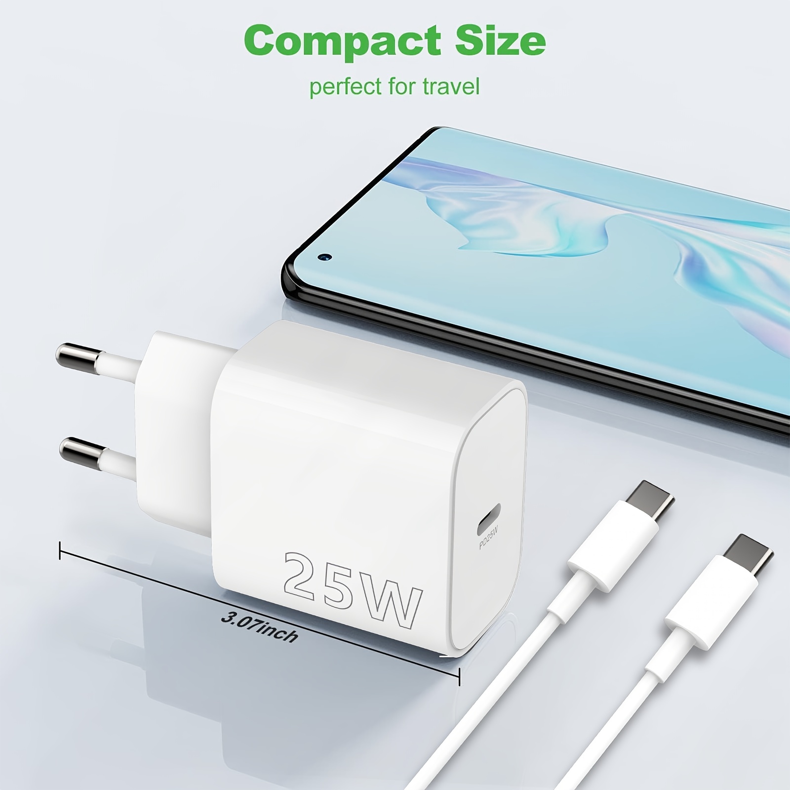 

2pcs 25w Usb C Charger, Super Fast Charger With 2m Charging Cable, Type Phone Power Adapter S24/s23/s22/s21 Ultra/note20/s10 All Series, For Pro/, For