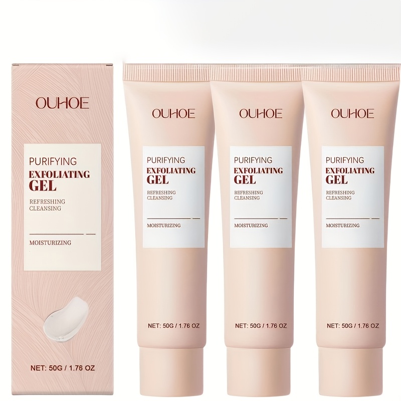 TEMU 3pcs, Physical Exfoliating Gel, Salicylic Acid, , Facial Skin Delicate, Moisturizing Oil Control, Skin Care Cleanser