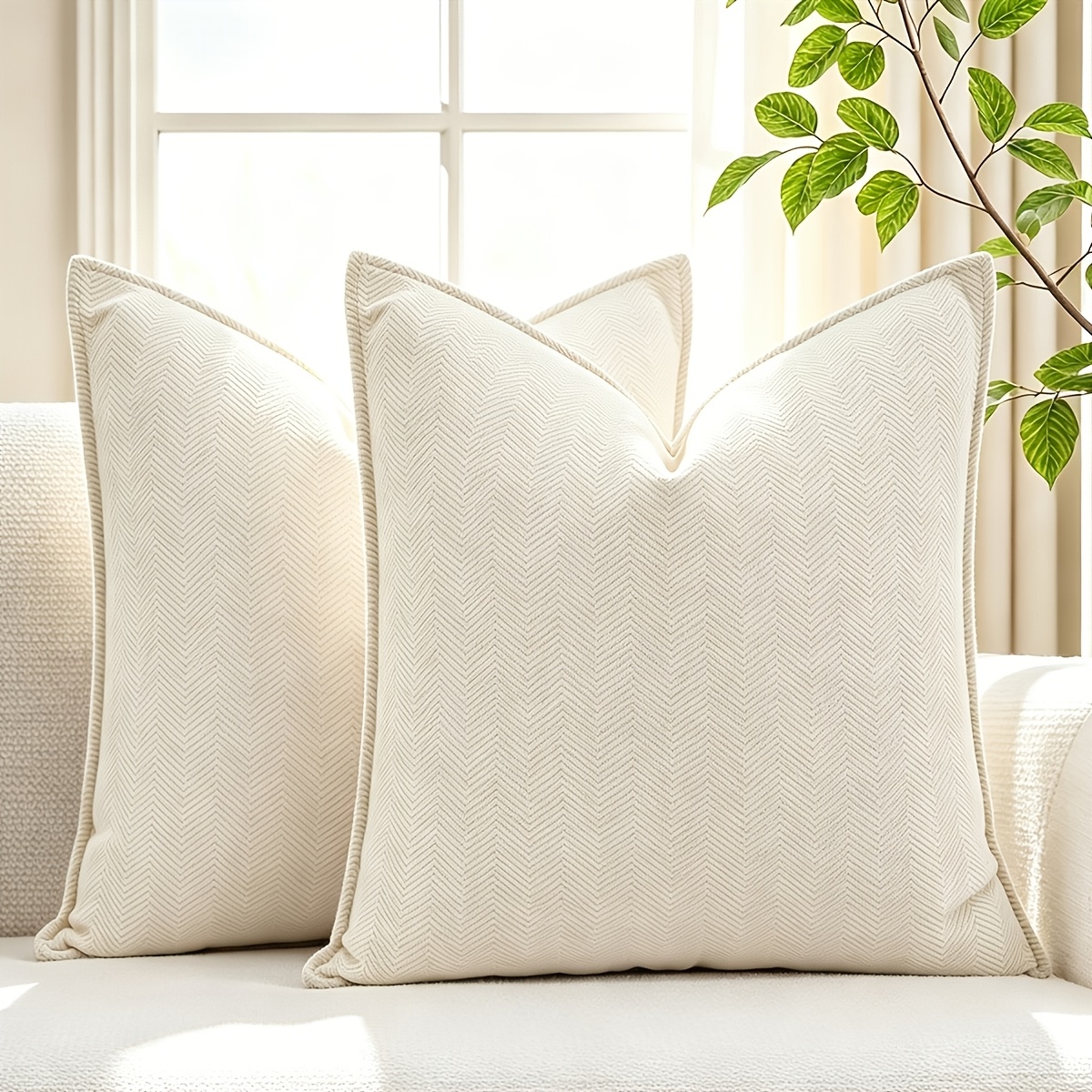 TEMU 2pcs, Housses de coussin décoratives en chenille, style bohème et , taies d'oreiller de ferme avec un design élégant pour canapé, chambre à