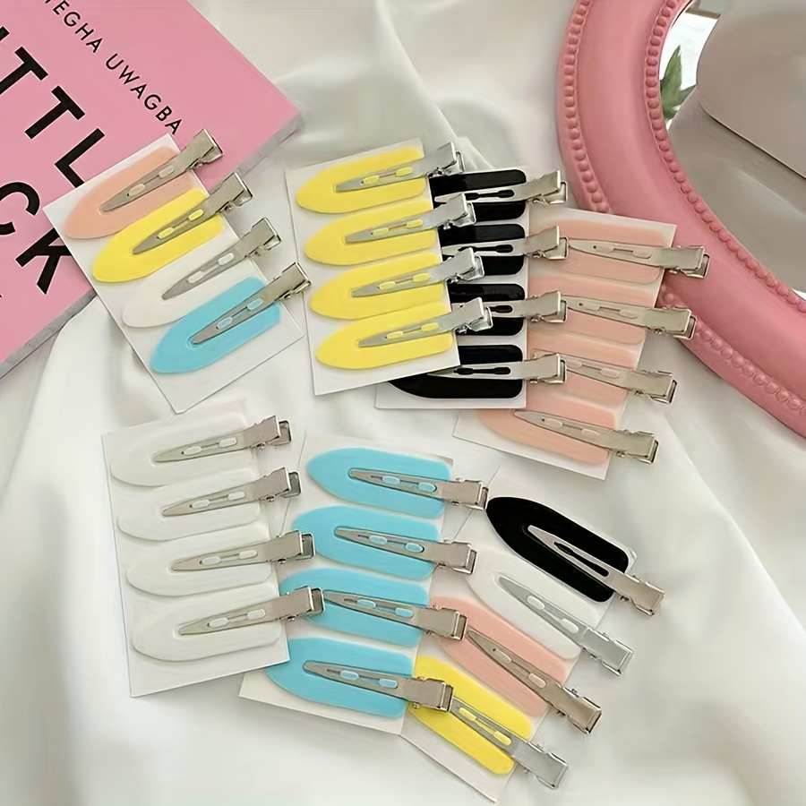 

4pcs Hair Clips Set, Simple Drop Shape, , Plastic, Solid Color, Hair Styling Accessories For Women And Girls