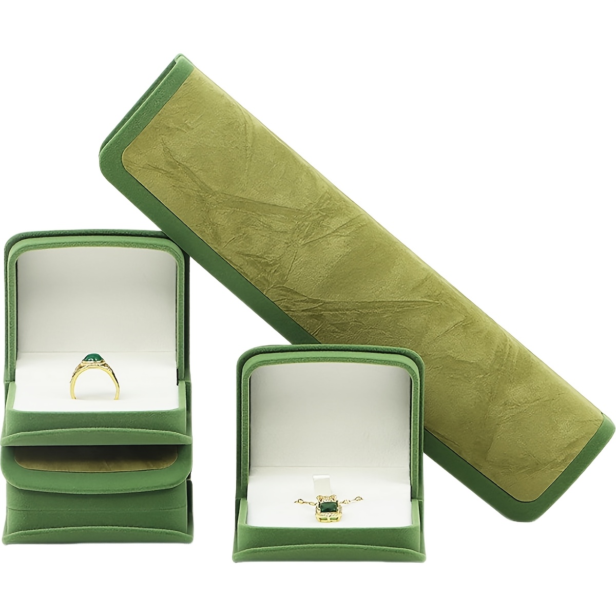 Arc-Shaped Velvet Jewelry Box, Premium Ring & Pendant Display Gift Box