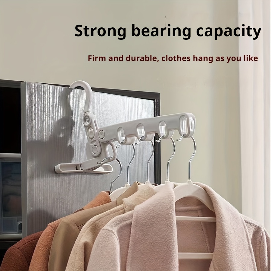

1pc Portable 5-hole Folding Hanger - Ideal For Travel, Business Trips & Home Storage