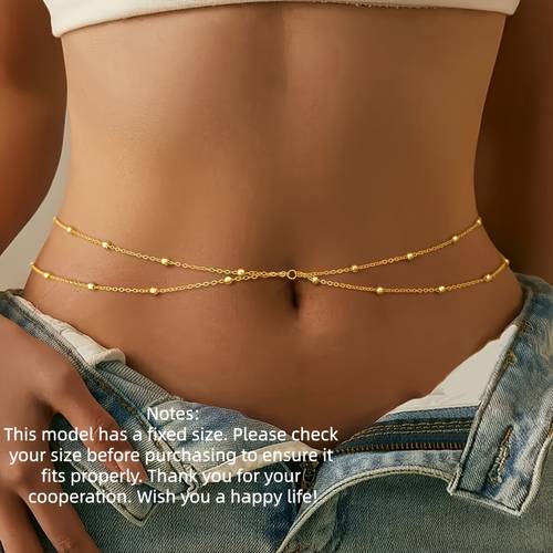 retro boho style round bead chain double waist chain summer womens chain suitable for womens daily party party wear for womens birthday valentines day gift