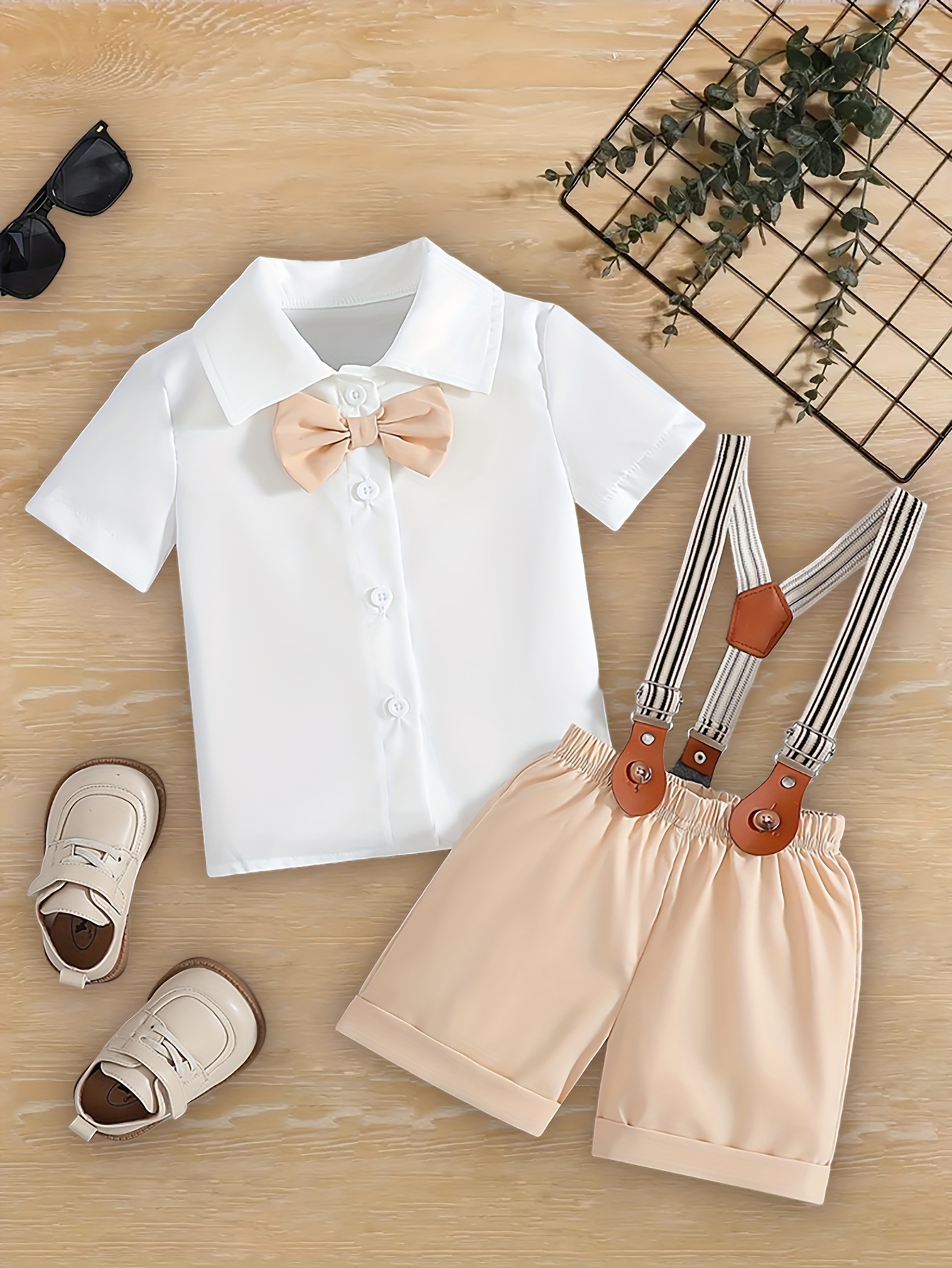 baby boy shirt shorts set sold on Temu United States