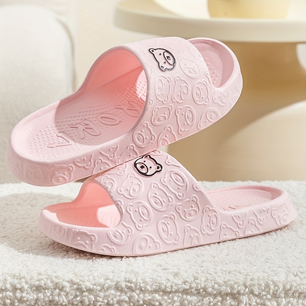 Casual EVA Slippers for Women and Men, Solid Color, Soft Sole, Non-Slip, Hand Washable, with Summer Indoor Bathroom Shower Slip-On Slides for Couples
