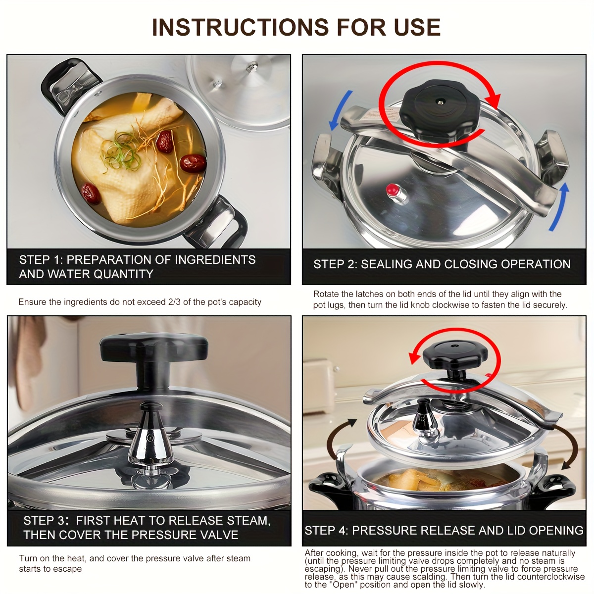 High Pressure How To Use Pressure Cooker Step By Step Instant Pot