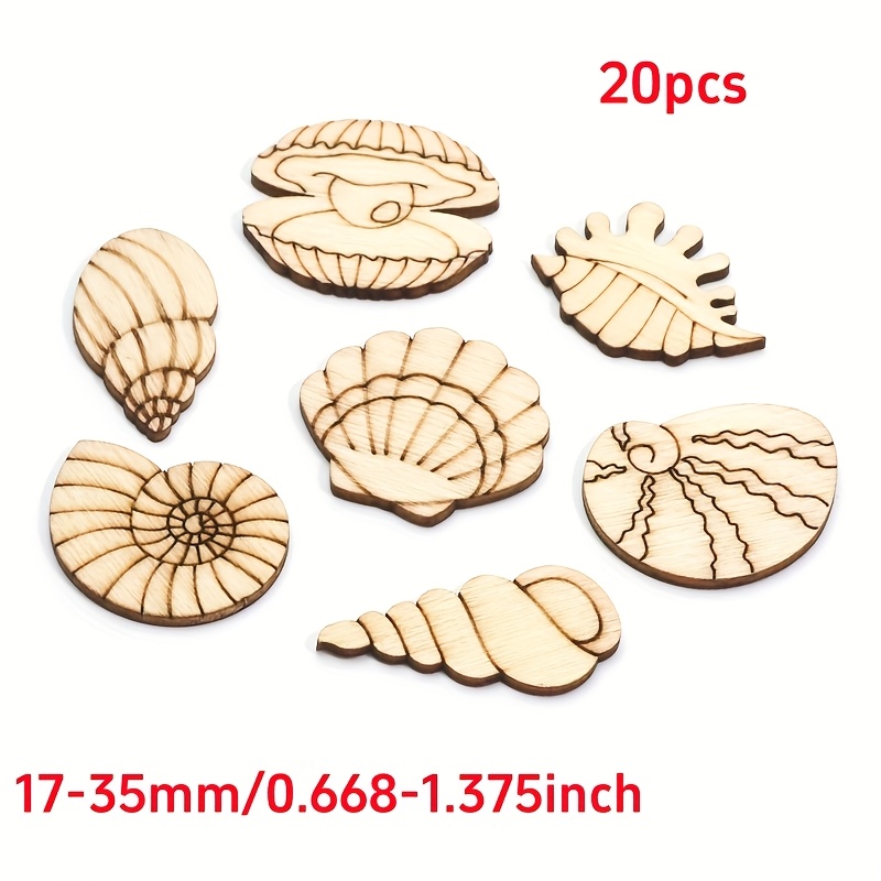 20 Assorted Shells And 17- Wood Slices For Necklace Pendant Decoration Beads Gift
