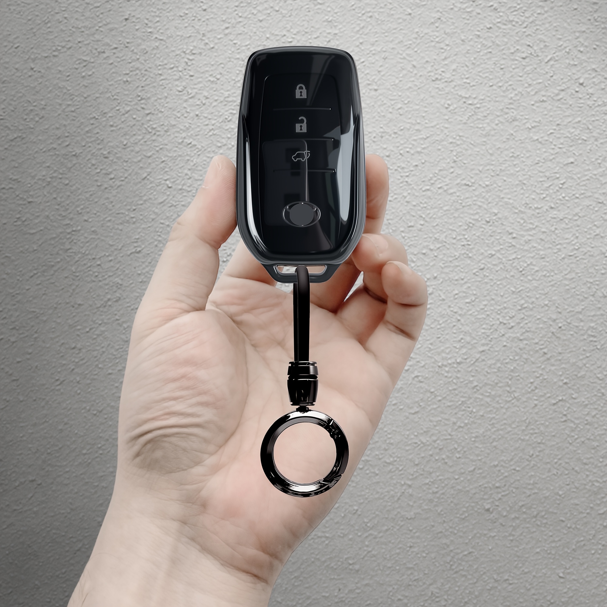 TEMU Étui de clé de voiture en TPU souple pour Toyota RAV4, , Crown, Corolla, CHR, , , Prado, Hilux, Fortuner, Avalon, - Porte-clés et protecteur de