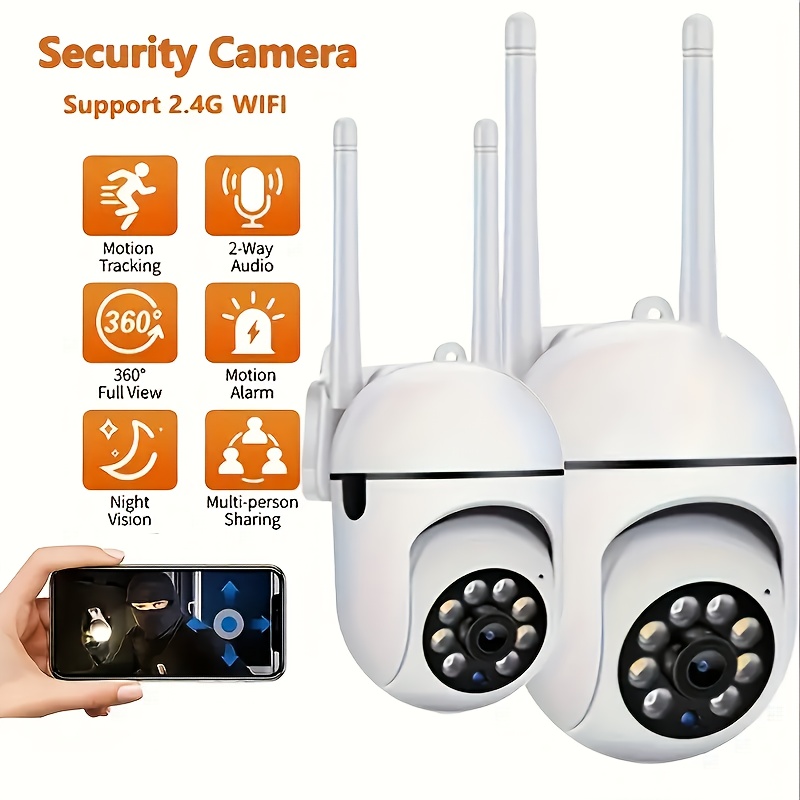 OURLIFE Security Camera with Color Night Vision, Wireless Indoor/Outdoor Camera, Two-Way Audio, Multi-Angle Pan/Tilt/Zoom, Wi-Fi Smart Home Security Camera with Pet Motion Tracking, Ideal Christmas & Thanksgiving Gift!!