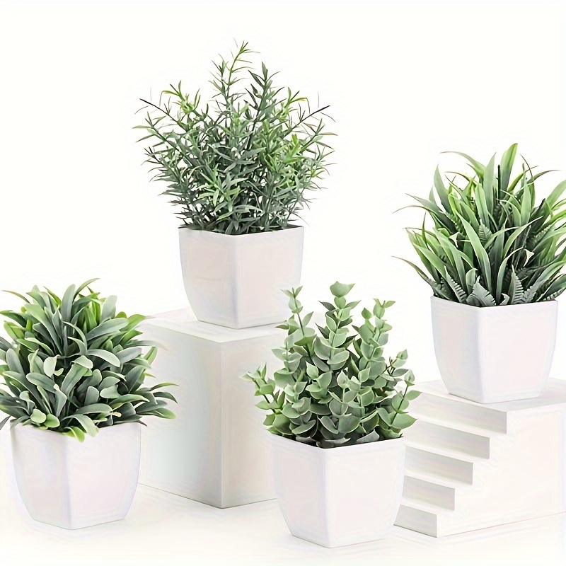 

Mini Artificial Potted Plants - Winter Christmas Decor, Home Office Desk & Bathroom Accents, Ideal Holiday Gift, 1pc