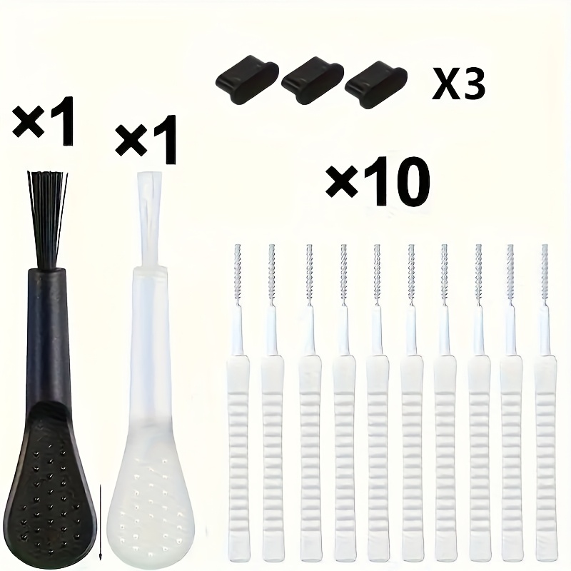 15pcs Usb-c Dust Plug Set, Including Keyboard Cleaning Brush, Dust-proof Port Cover And Nylon Bristle Cleaner, Suitable For Phones And Computers