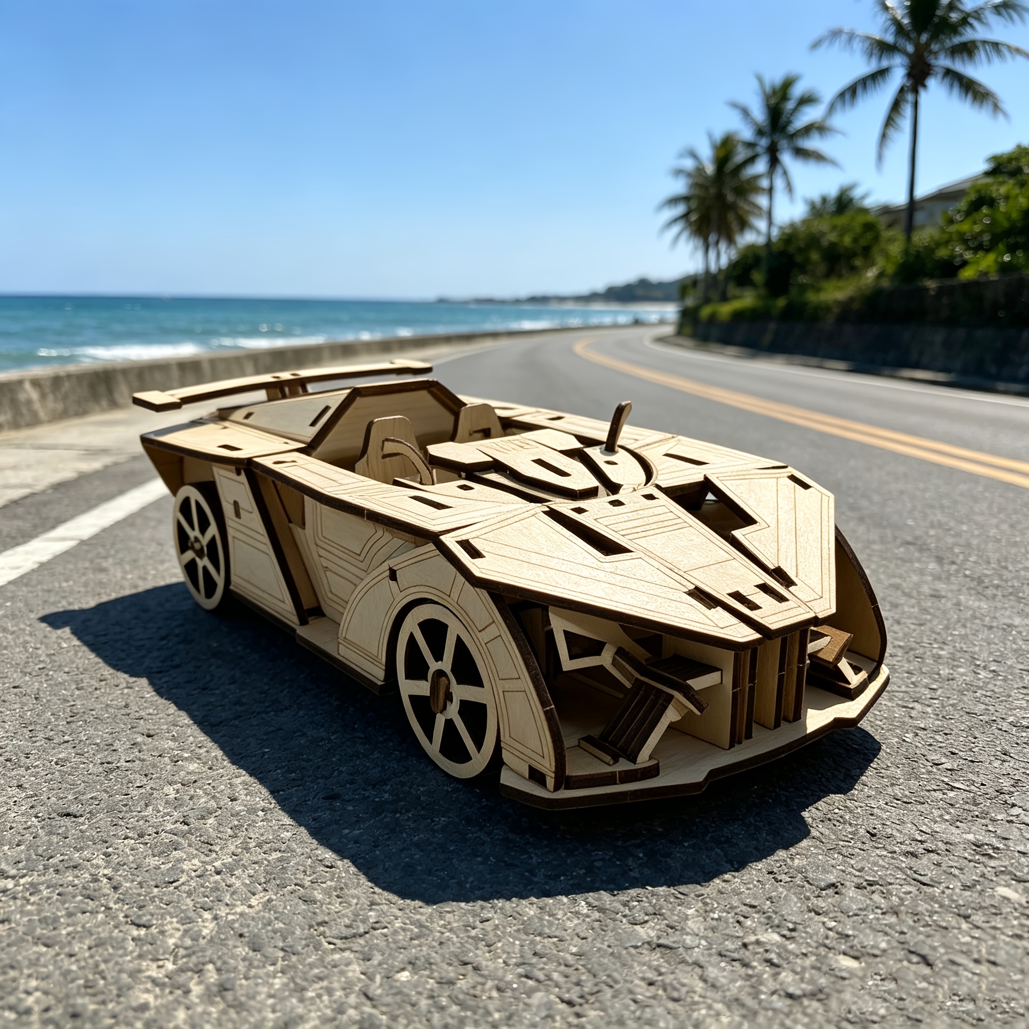 3D Puzzle Race Car Model, Wooden Assembly Kit