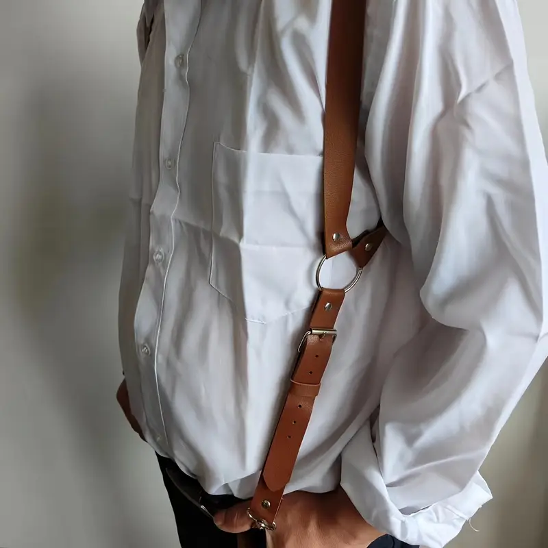 mens vintage faux leather suspenders hook style gunmetal - Temu mens vintage faux leather suspenders hook style gunmetal - Temu