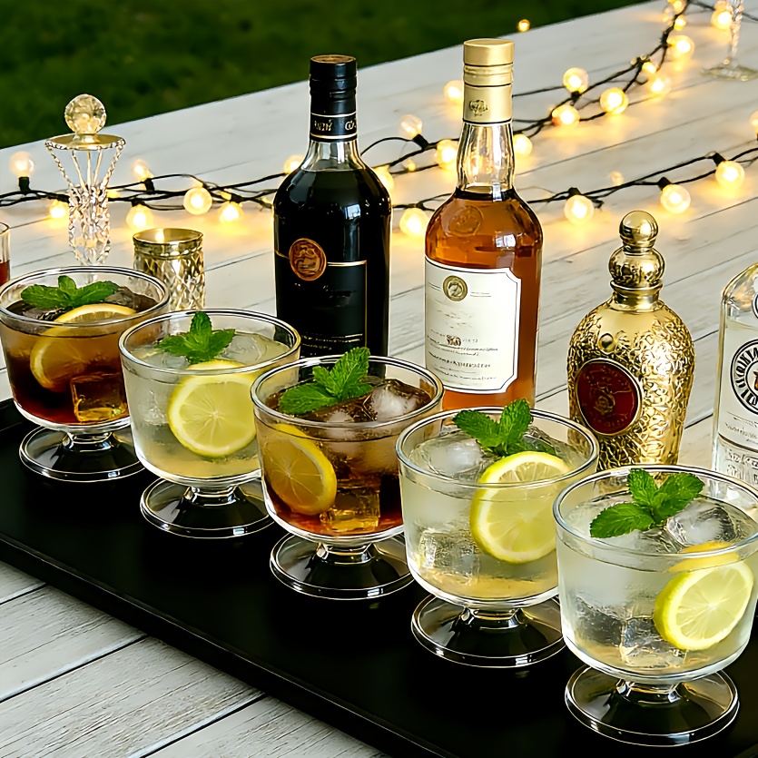 13 vasos transparentes con vaso | Champán, vino y vasos de cóctel para bodas, fiestas de cumpleaños, cenas familiares, camping al aire libre