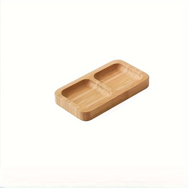 Bamboo Household Compartment Dried Fruit Tray, Living Room Fruit Plate, Candy Dish, Dining Room Snack Tray, Tea Tray For Zen Tea Room