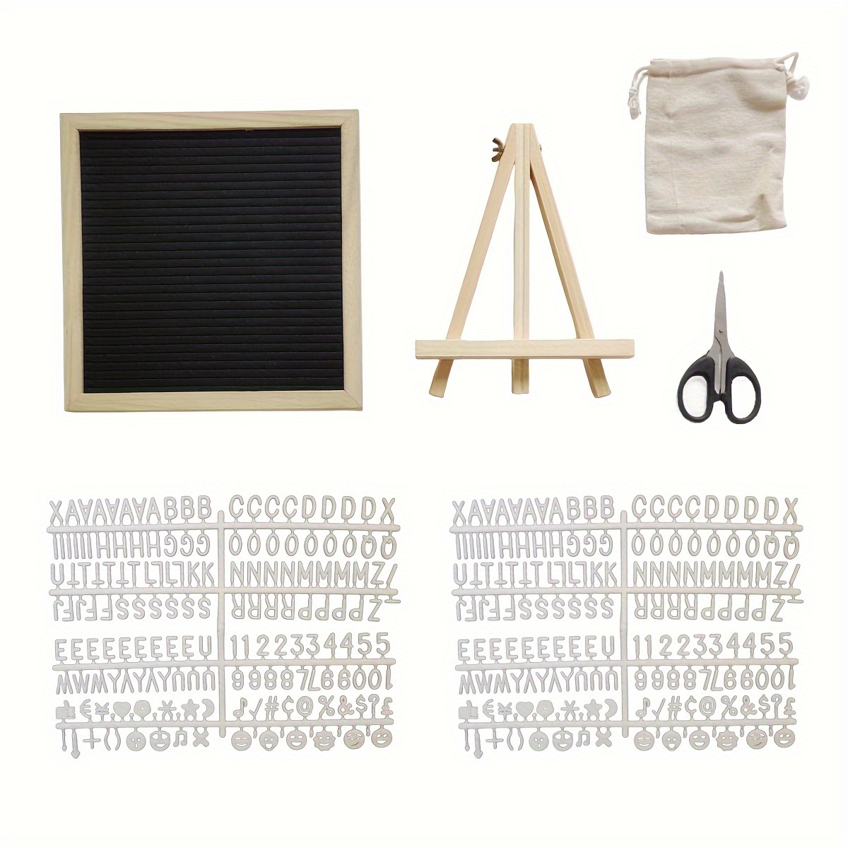 TEMU Felt Letter Board, For Messages And Notes, With A Stand, A Pair Of Scissors, Suitable For Home Decoration, Room Decoration, Parties, Students',