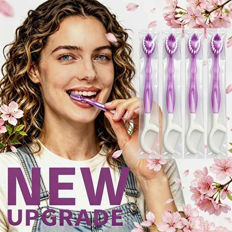 6pcs Portable Travel Toothbrush with Multi-Functional Care