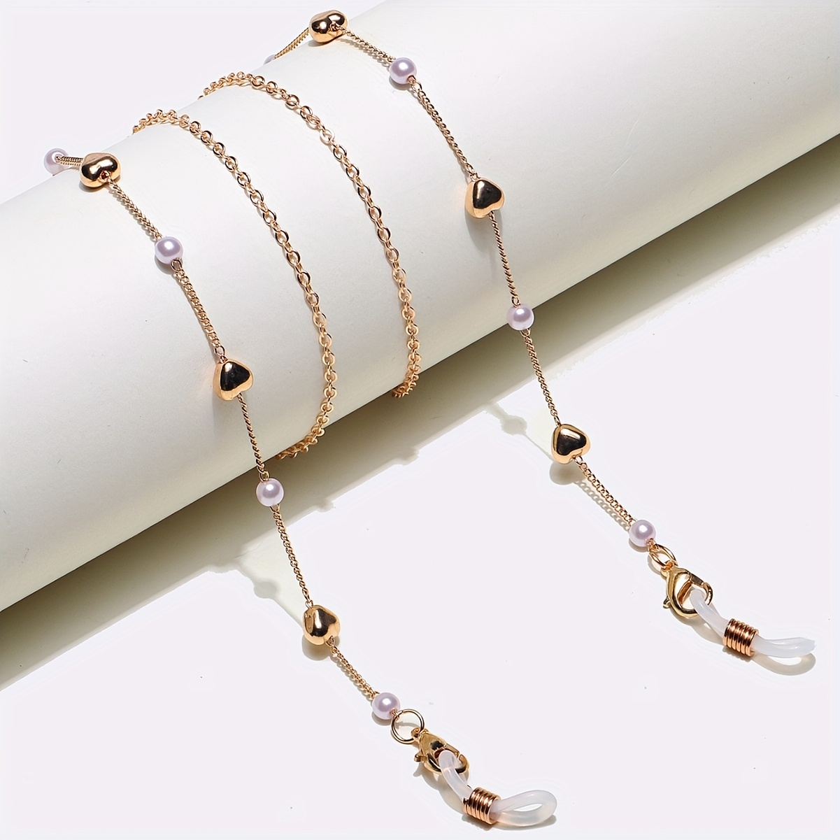 Handmade Chain Metal Eyeglass Rope Heart Pendant Eyeglass Chain Mask Chain
