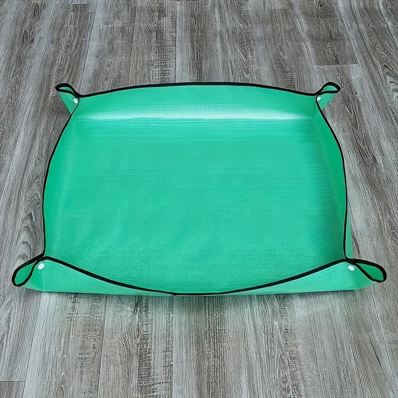 Image of 1pc Waterproof Foldable Plant Repotting Tray, 50x50cm Thick Plastic Gardening Mat For Indoor Plants, Portable Succulent Potting Pad, No Electricity Needed, Gift For Men And Women, Plant Tray