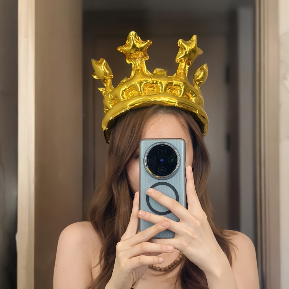 Couronne Gonflable King Dorée – Fête Carnaval, Anniversaire, Roi Ou Reine – Diamètre 23 Cm, Tour De Tête 68 Cm