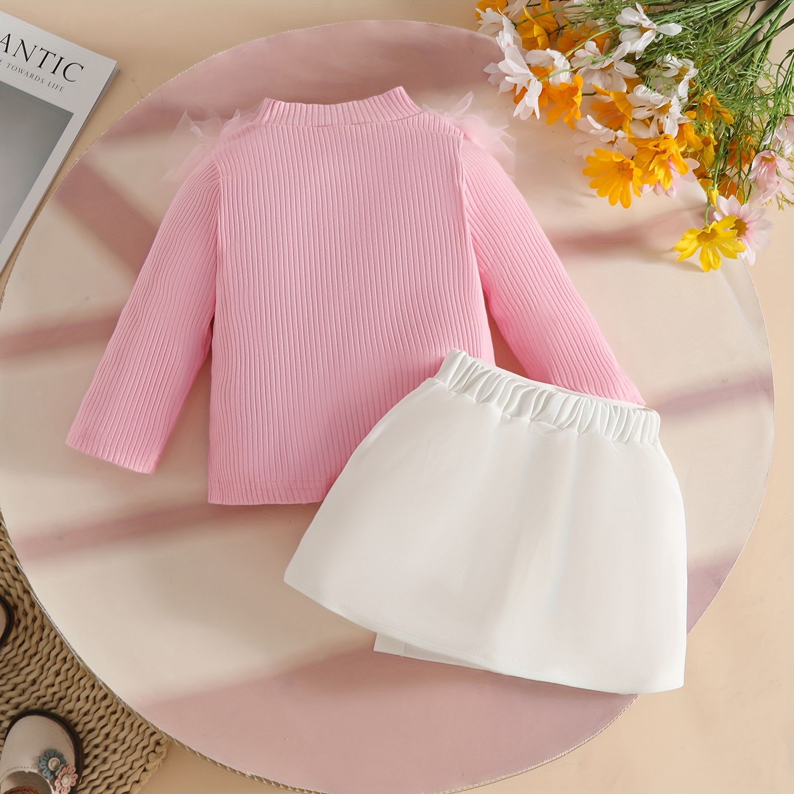 domestic demand lined   mesh lace design threaded fabric long sleeve top decorative button half skirt set suitable for autumn early winter wear outdoor activities and daily use   outdoor Product details 2