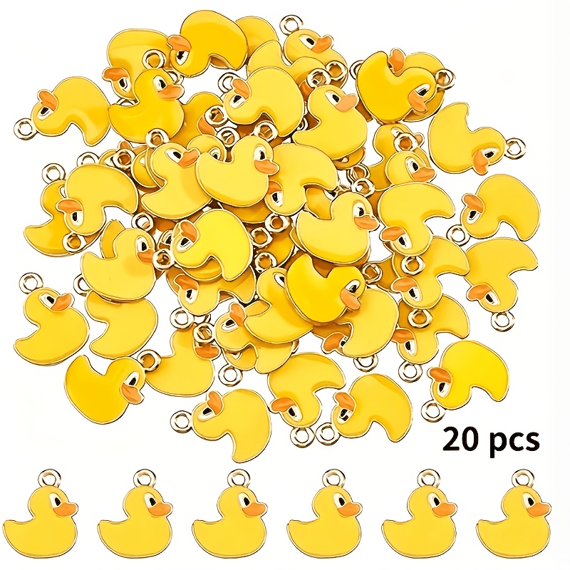 TEMU 20pcs Breloques Canard Alliage de Émail Bijoux Animaux, Fabrication de Collier Bracelet Boucle d'Oreille, Pendentif Canard Jaune Ornements