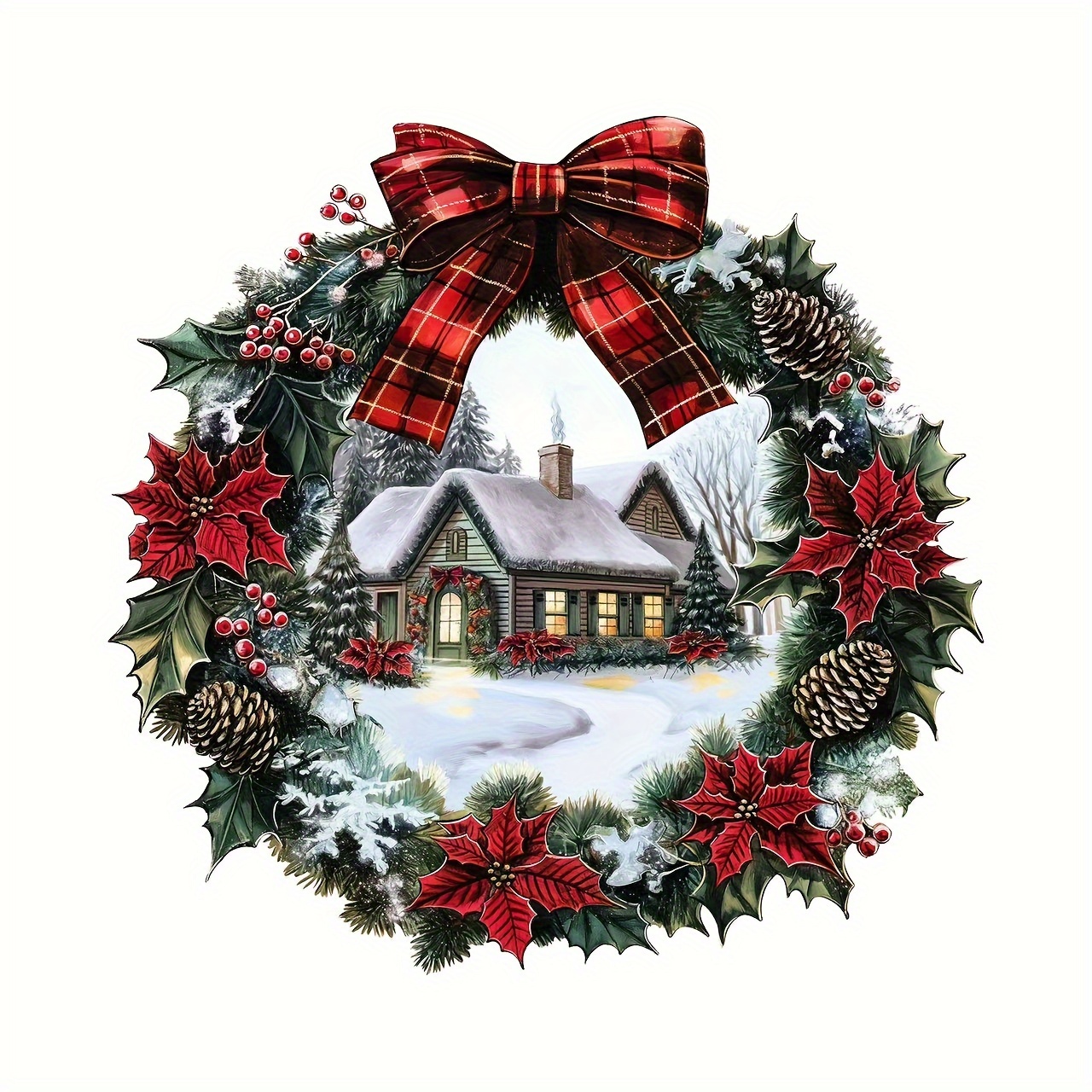 christmas wreath   window cling self   holiday decor for living room glass christmas home decor details 3