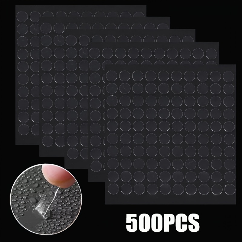 500/380pcs Round Clear Double-sided Adhesive Dots (diameter 10mm/0.39in): Adhesive Dot Stickers, Removable Without Residue, Suitable For Creation, Office Scenes And Holiday Party Decorations