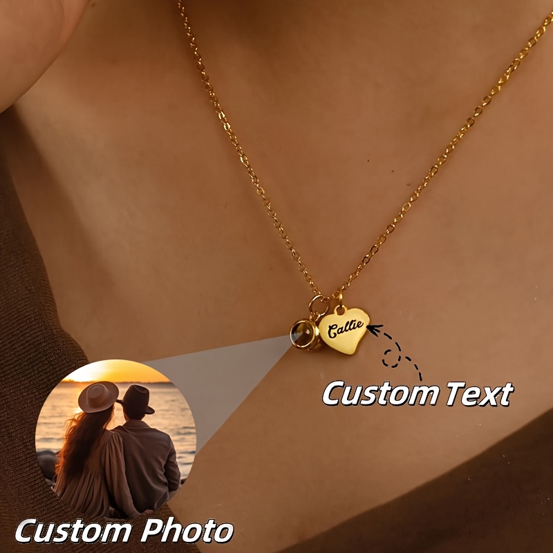 Personalized Engraved Name Heart Pendant Necklace