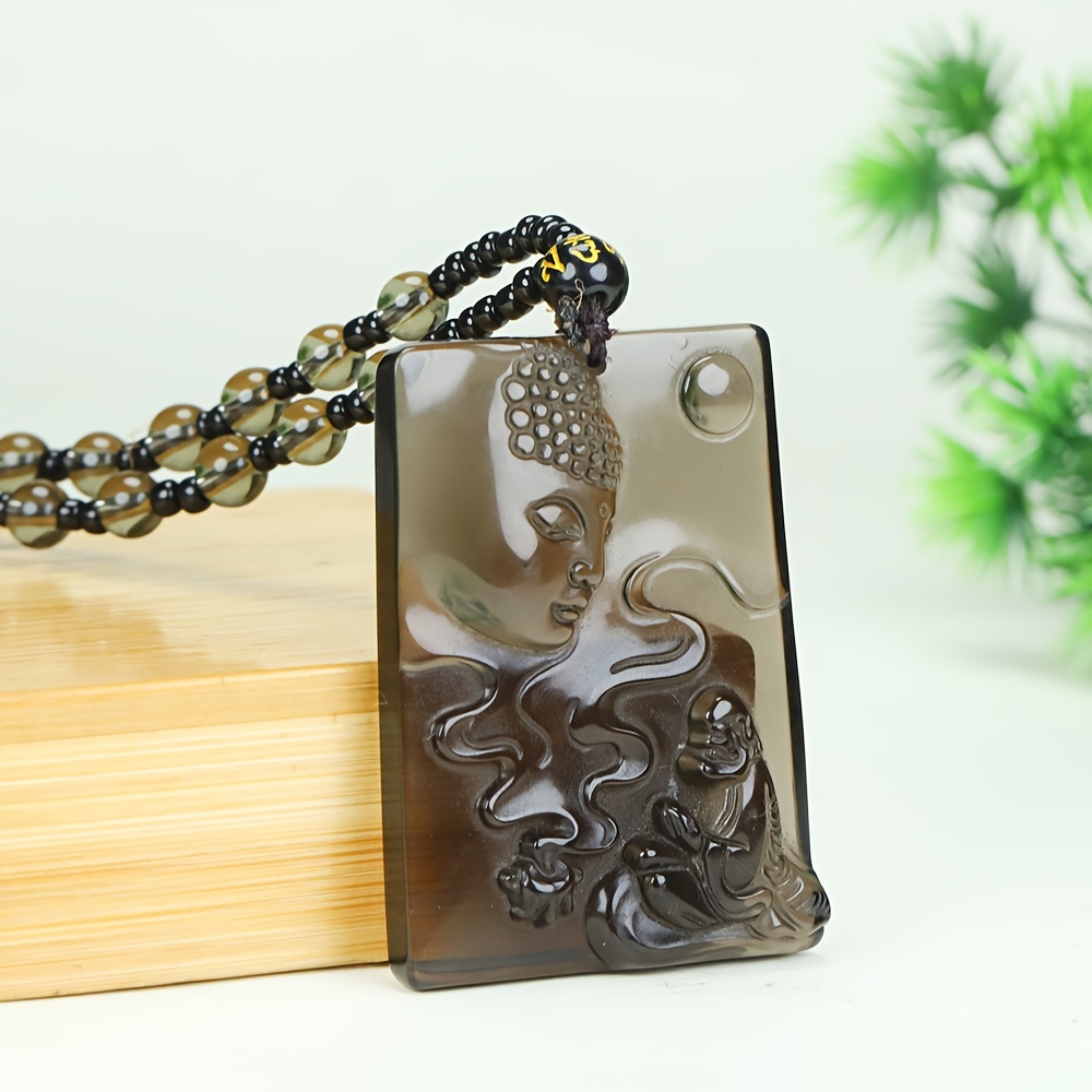 Men's & Women's Natural Ice-Type Obsidian Pendant Necklace