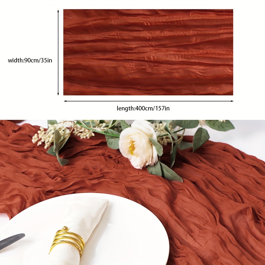 Terrakotta Käsetuch Tischläufer 90x400 Cm – Halbtransparente Boho-Tischdecke Für Hochzeiten & Partys