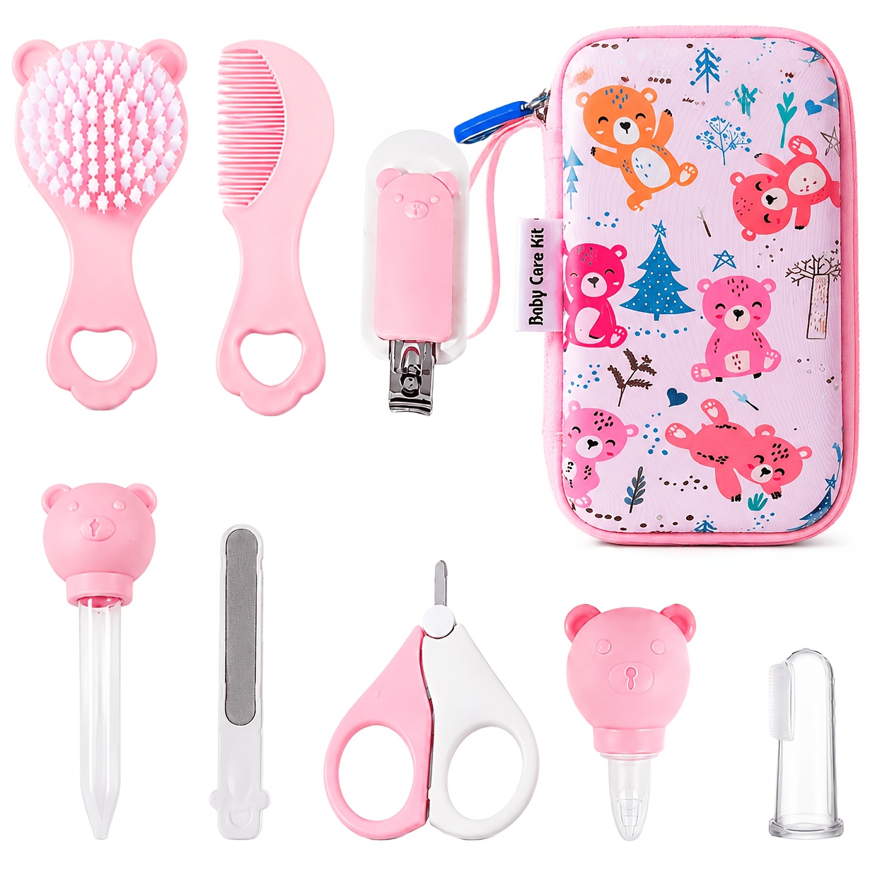 9pcs Newborn Baby Care Essentials Kit with Travel Case