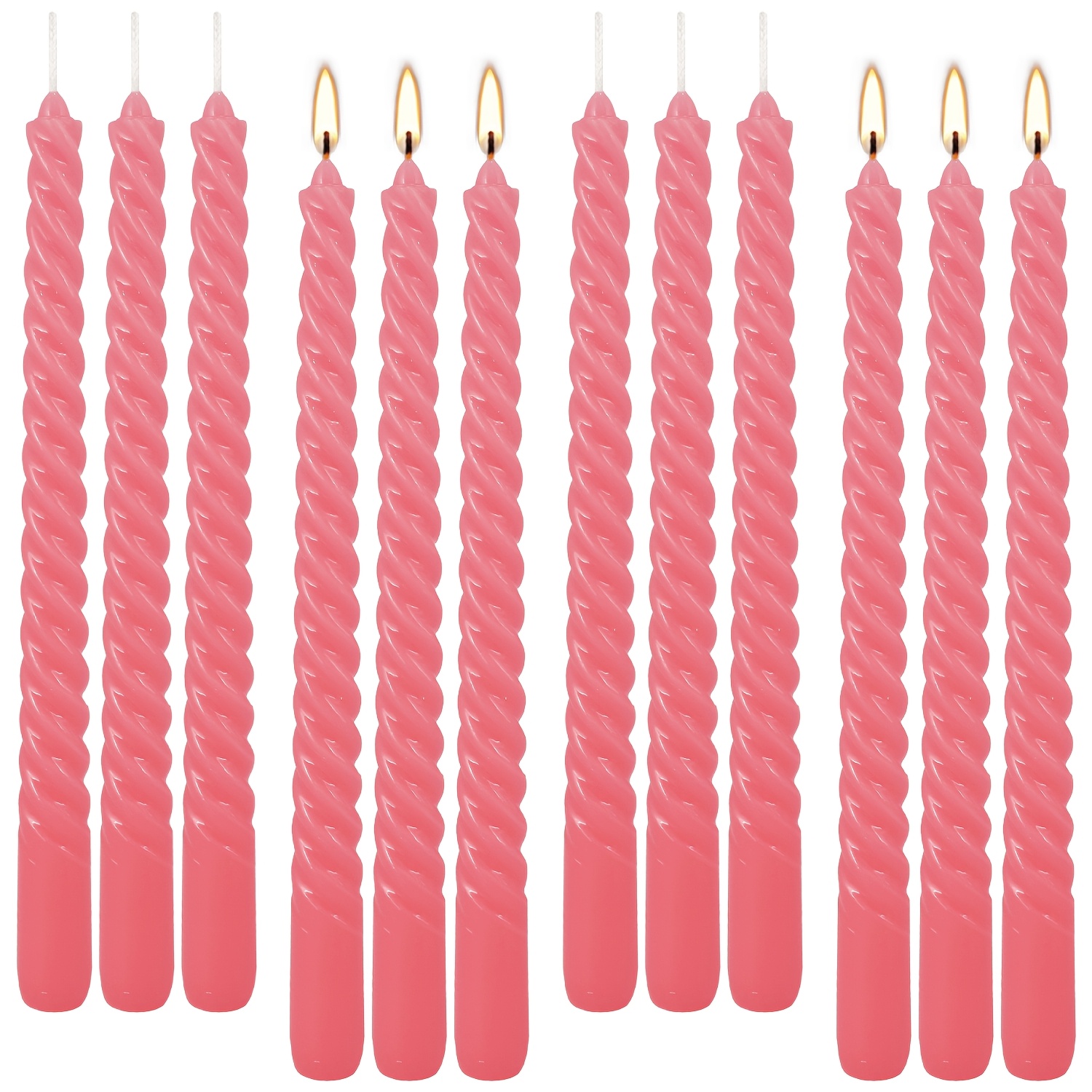 Festival Candles 12 Thin Spiral Stick Candles for Decorations