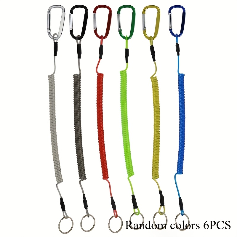 TEMU Random Colors 6pcs Lanyard Set-durable Coil Iron, Heavy-duty Retractable Kayak Tool, A Necessity For