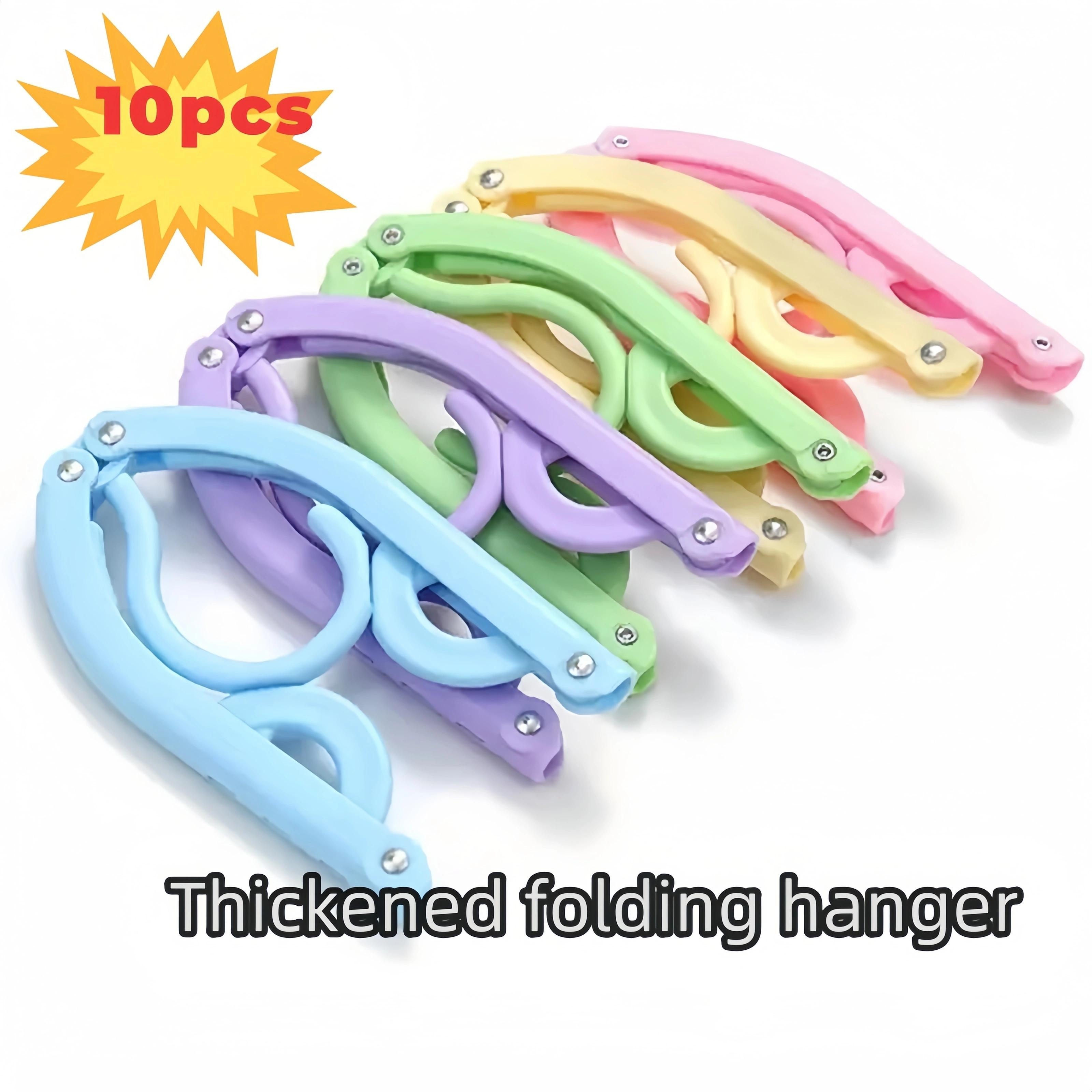 

10-piece Portable Folding Hangers - Ideal For Travel, Business Trips & Dorms | Compact Clothes Rack For Underwear, Socks & More