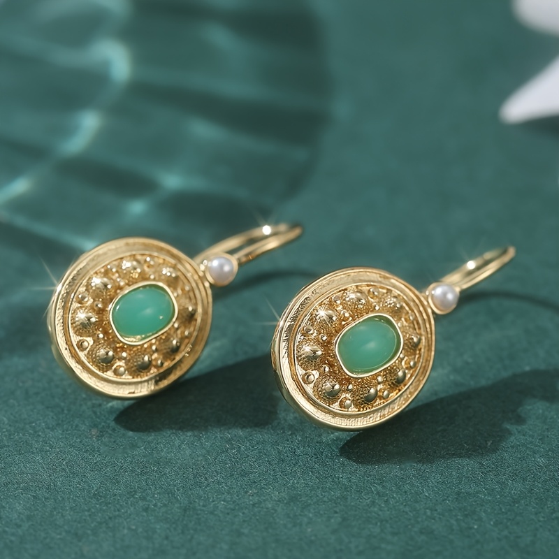 Vintage Copper Hand Carved Textured Earrings