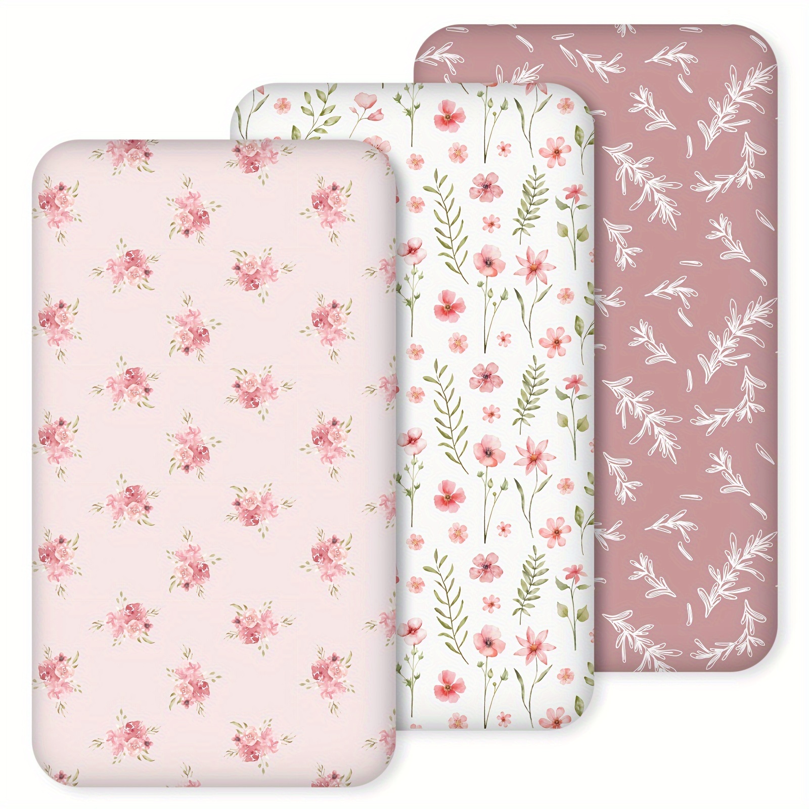 3-pack Crib Fitted Sheets Printed Microfiber Breathable Baby Bed Sheet Mattress Cover Machine Washable Newborn Baby Bed Sheet