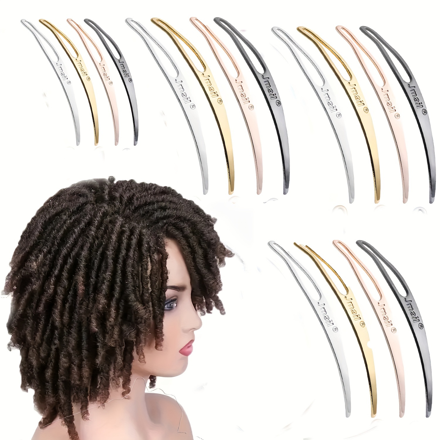 5pcs Plastic Hair Extension Crochet Hook, Hair Extension Latch Needle Hook  for Micro Braids Dreads Maintenance, Plastic Aluminum Hair Ring Coil
