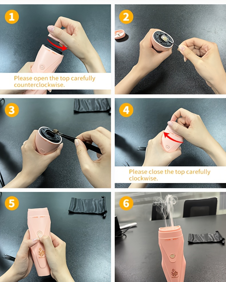 comb hair bakhoor burner usb charge electric oud automatic incense holder     best for gifts Product details 5