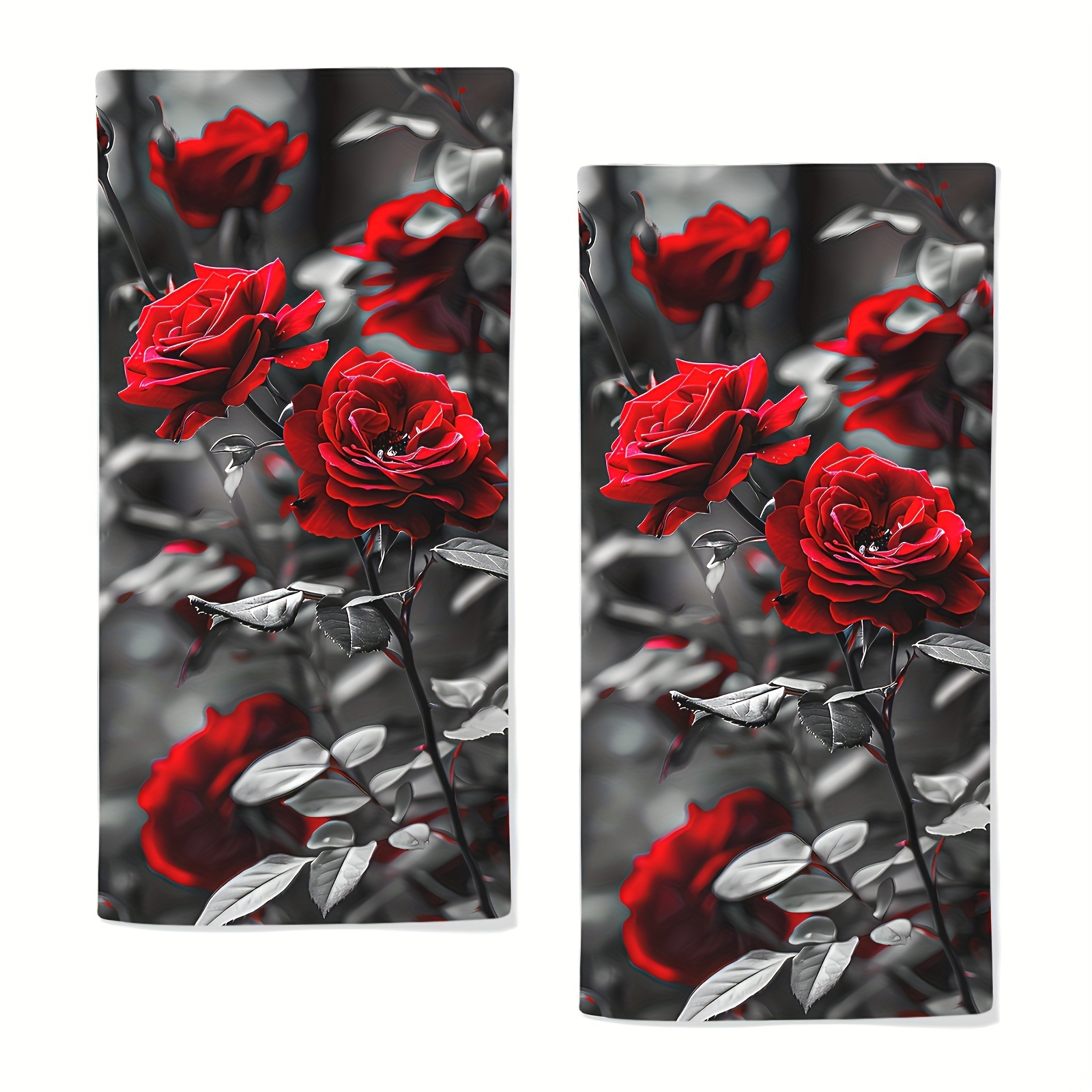 

2pcs Set Red Towels - , Polyester & Bathroom Towels - For Spa & Dining Decor