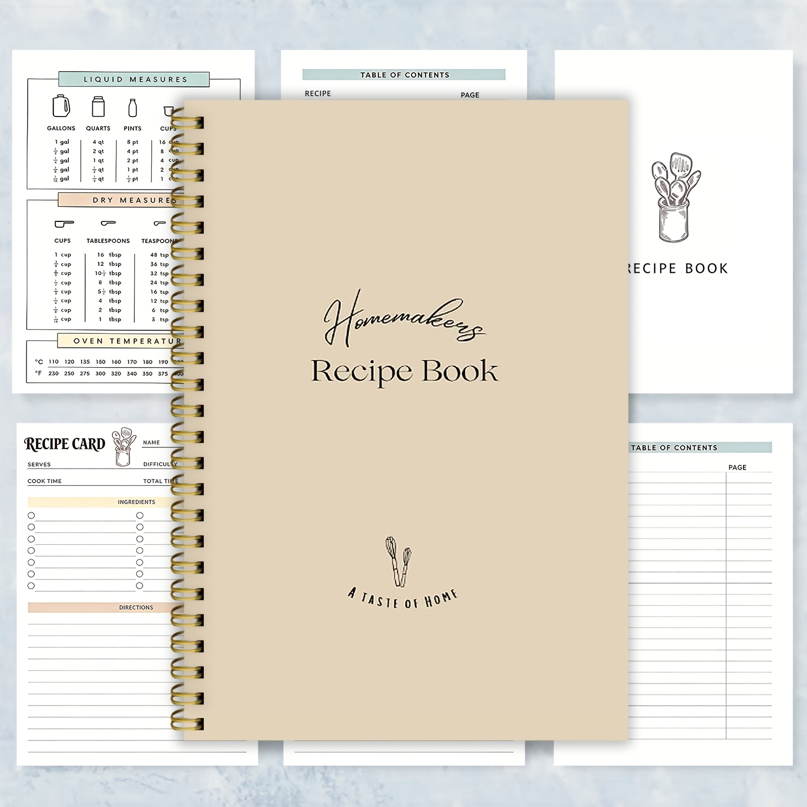 TEMU 2d Flat 1pc Fun Recipe Spiral Notebook Your Kitchen With The Stylish 's Of For Healthy Recipe Planning Gift Family Recipe Planner Cooking Record