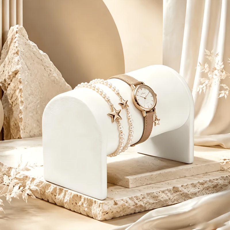 TEMU 1 Velvet Oval Tower-style Bracelet Display Stand And Storage Box - Desktop Ornament, Valentine's Day Birthday Gift For Women, Suitable For Home